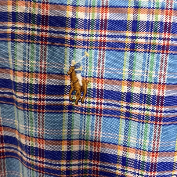 RALPH LAUREN POLO MENS CLASSIC FIT PLAID OXFORD BUTTON SHIRT w/ STRETCH SZ M - Picture 3 of 9